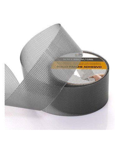 PARCHE MOSQUITERA GRIS 5 CM ROLLO