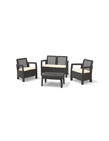 CONJUNTO RATAN TARIFA LOUNG 4P MARRON