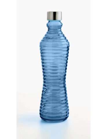 BOTELLA VIDRIO AZUL RUSTIK