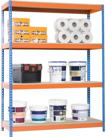 ESTANTERIA S/T 4B AZUL/NARANJA