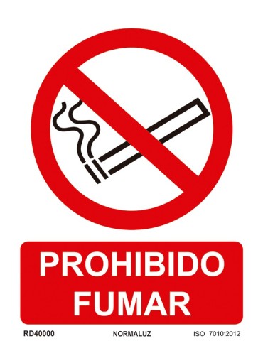 SEÑAL PROHIBIDO FUMAR PVC