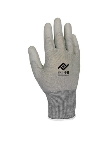 GUANTE PU GRIS B/6
